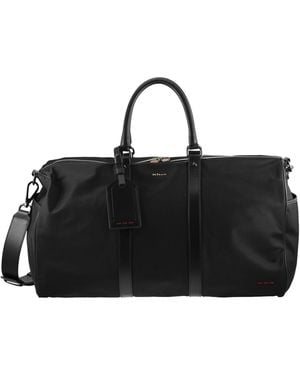 Kiton Nylon Travel Holdall With Leather Details - Black
