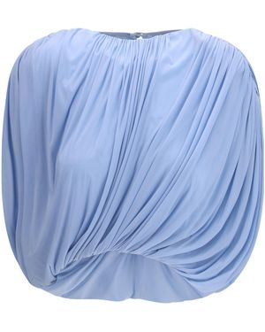 Magda Butrym Pleated Sleeveless Blouse - Blue