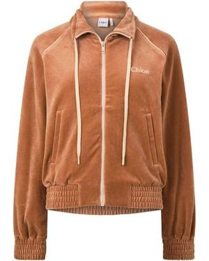 Chloé Zip-Up Track Jacket - Brown