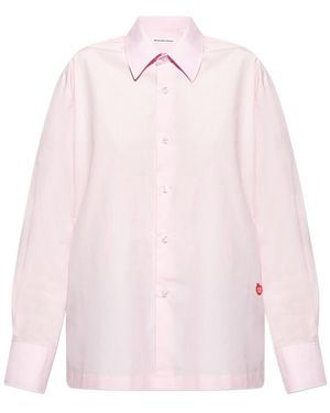 T By Alexander Wang Logo Embroidered Buttoned Shirt - Pink