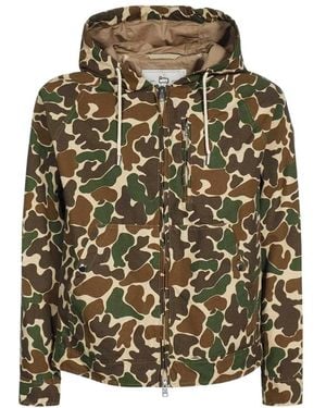 Woolrich Camouflage-Print Drawstring Jacket - Green
