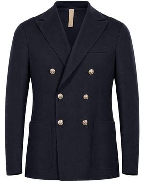 Eleventy Double-Breasted Peak-Lapel Jacket - Blue