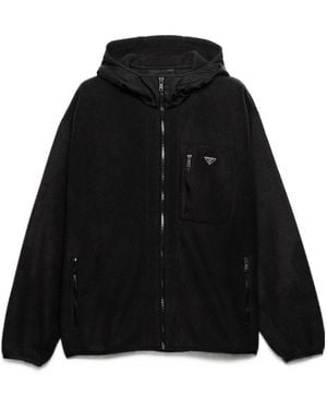 Prada Fleece Blouson Jacket - Black