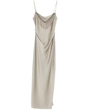 Nanushka Rachana Fringe Slip Midi Dress - White