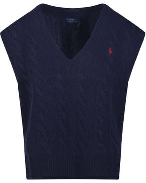 Polo Ralph Lauren Ralph Lauren Cable Knit Sleeveless Knitted Top - Blue