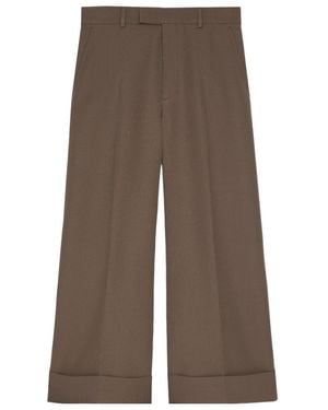 Gucci Wool Gabardine Pants - Brown