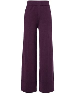 Jardin Des Orangers Wool And Cashmere Wide-Leg Trousers - Purple