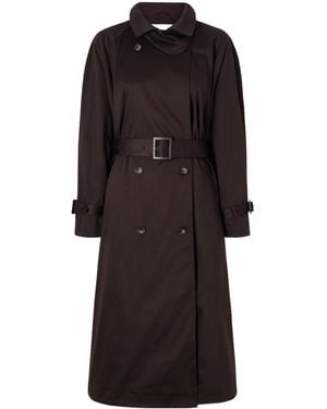 Nour Hammour Double-Breasted Trench Coat - Black