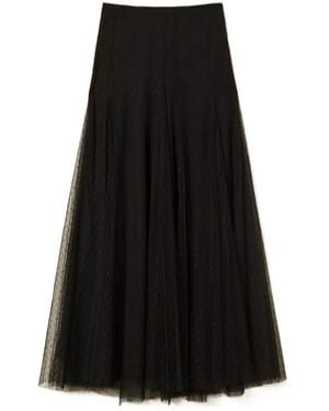 Twinset Long Plumetis Tulle Skirt - Black