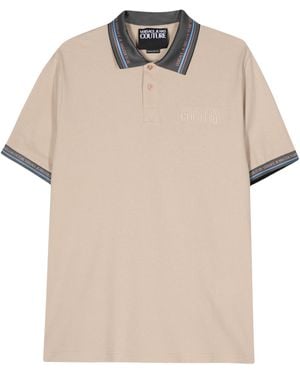 Versace Jeans Couture Logo-Embroidered Polo Shirt - Natural
