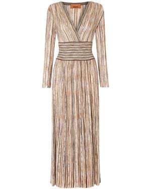 Missoni Sequin-Embellished Striped Metallic Crochet-Knit Midi Dress - Natural