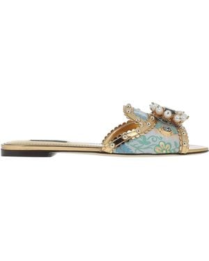 Dolce & Gabbana Print Sandals - Natural