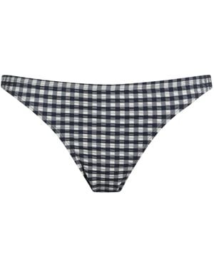 Tory Burch Two-Tone Plaid Bikini Bottom - Blue