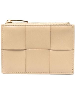 Bottega Veneta Cassette Zippered Card Case - Natural
