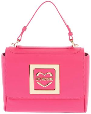 Moschino Logo-Plaque Tote Bag - Pink