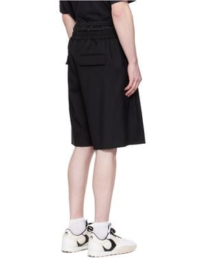 Marine Serre Wide-Leg Twill Shorts - Black