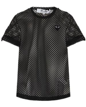 COMME DES GARÇONS PLAY Comme Des Garçons Play Mesh Logo T-Shirt - Black