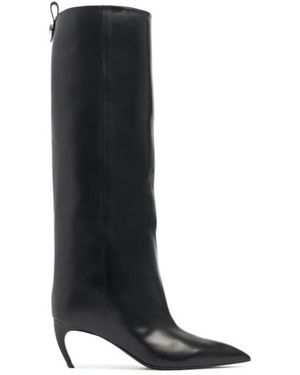 The Attico 65Mm Lea Heeled Leather High Boots - Black