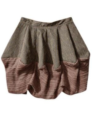 Kiko Kostadinov Patchwork Midi Skirt - Brown