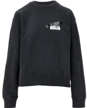 MM6 by Maison Margiela Numeric Signature Label Crewneck Sweatshirt - Black