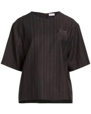 Brunello Cucinelli Short-Sleeved Top - Black