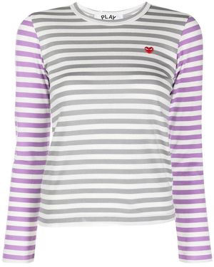 COMME DES GARÇONS PLAY Cotton T-Shirt With Heart Appliqué - Multicolor