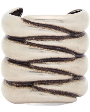 KHAITE Antique Sculpted Palladium-Plated Cuff - White