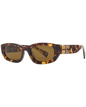 Miu Miu Narrow Rectangle-Frame Sunglasses - Multicolor