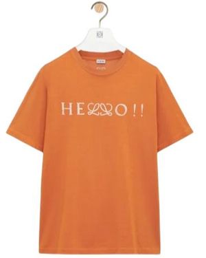 Loewe Logo Printed Regular Fit T-Shirt - Orange