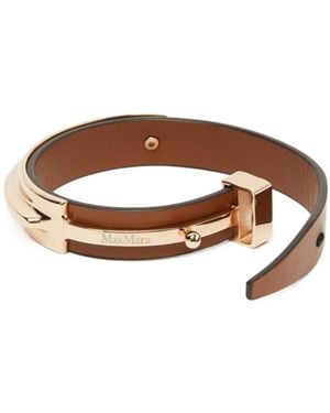 Max Mara Agiate Leather Bracelet - Brown