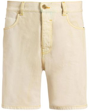 Balmain Faded Denim Bermuda Shorts - Natural