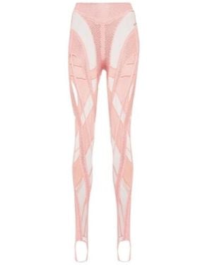 Mugler Paneled Stirrup Leggings - Pink