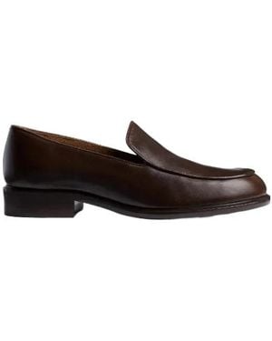 KHAITE Miles Leather Loafers - Brown