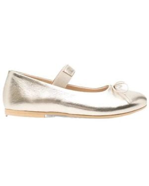 Twinset Bow-Detail Strap Ballerinas - White