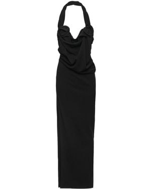 Magda Butrym Halter Corset Draped Dress - Black