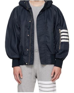Thom Browne 4-Bar Hooded Jacket - Blue