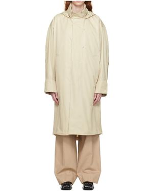 WOOYOUNGMI Logo Hooded Coat - Natural