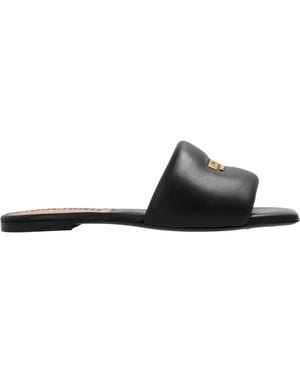 Moschino Logo-Plaque Padded Slip-On Sandals - White