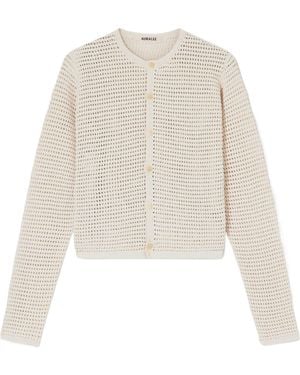 AURALEE Silk And Cotton-Blend Cardigan - White