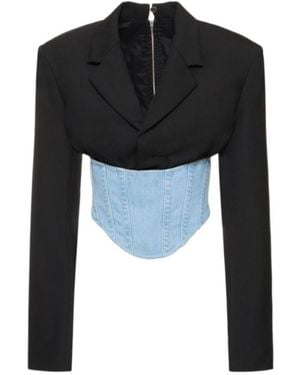 Dion Lee Cowboy Patchwork Casual Jacket - Black