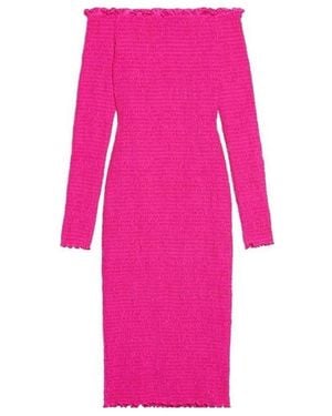 Balenciaga Smocked Mini Dress - Pink