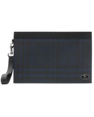 Burberry Check Zip Pouch - Black
