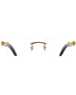 Cartier Rimless Rectangular Frame Glasses - White