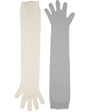 Marni Two-Tone Knitted Gloves - White