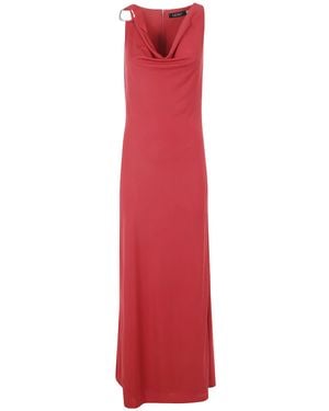 Ralph Lauren Lauren Elkanah Sleeveless Gown Dress - Red