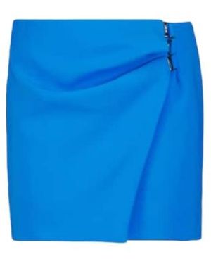 The Attico Tech Crepe Mini Skirt - Blue