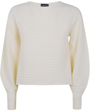 Emporio Armani Balloon-Sleeve Jumper - White