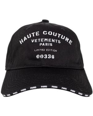 Vetements Logo-Print Cotton Cap - Black