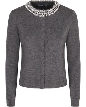 Veronica Beard Daro Embellished Cardigan - Gray