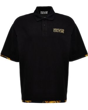 Versace Jeans Couture Couture Logo-Embroidered Short-Sleeved Polo Shirt - Black